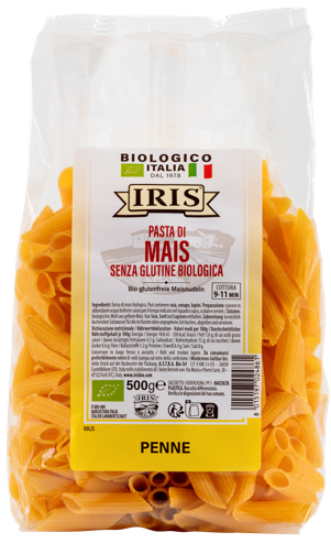 Penne senza glutine 100% mais bio IRIS 500g