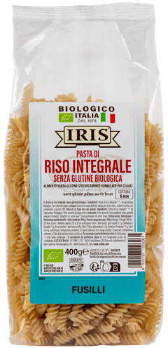 Fusilli di Riso Integrale Senza Glutine bio IRIS 400g
